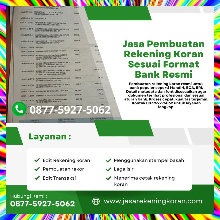 Jasa Edit Rekening Koran untuk Mendukung Pengajuan Dana Pendidikan