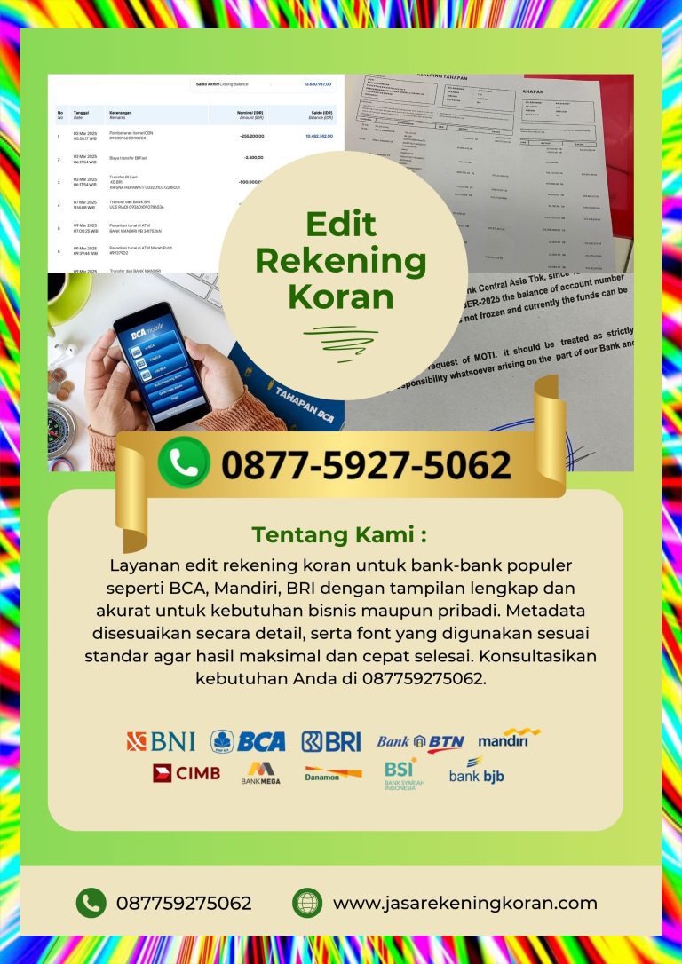 Jasa Edit Rekening Koran untuk Pengajuan Pinjaman Usaha Kecil Menengah