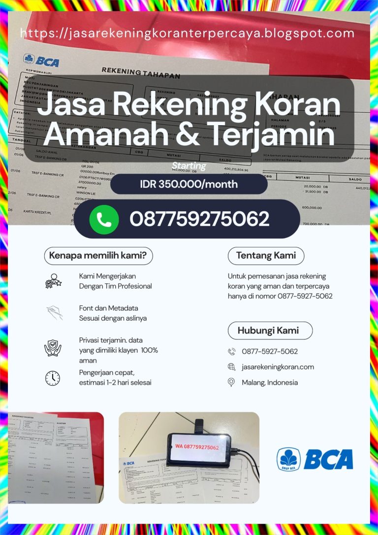 Jasa Edit Rekening Koran untuk Proses Pengajuan KPR Cepat dan Mudah