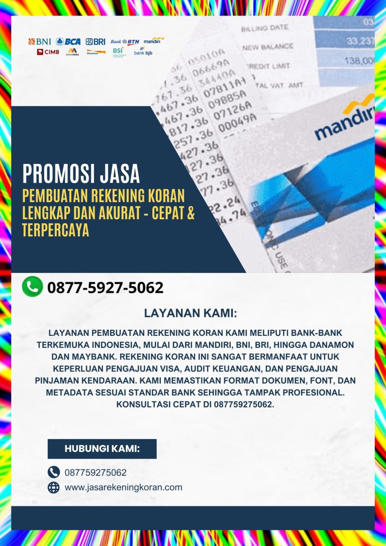 Jasa Pembuatan Rekening Koran Berstandar Resmi Bank untuk Penuhi Persyaratan Legal