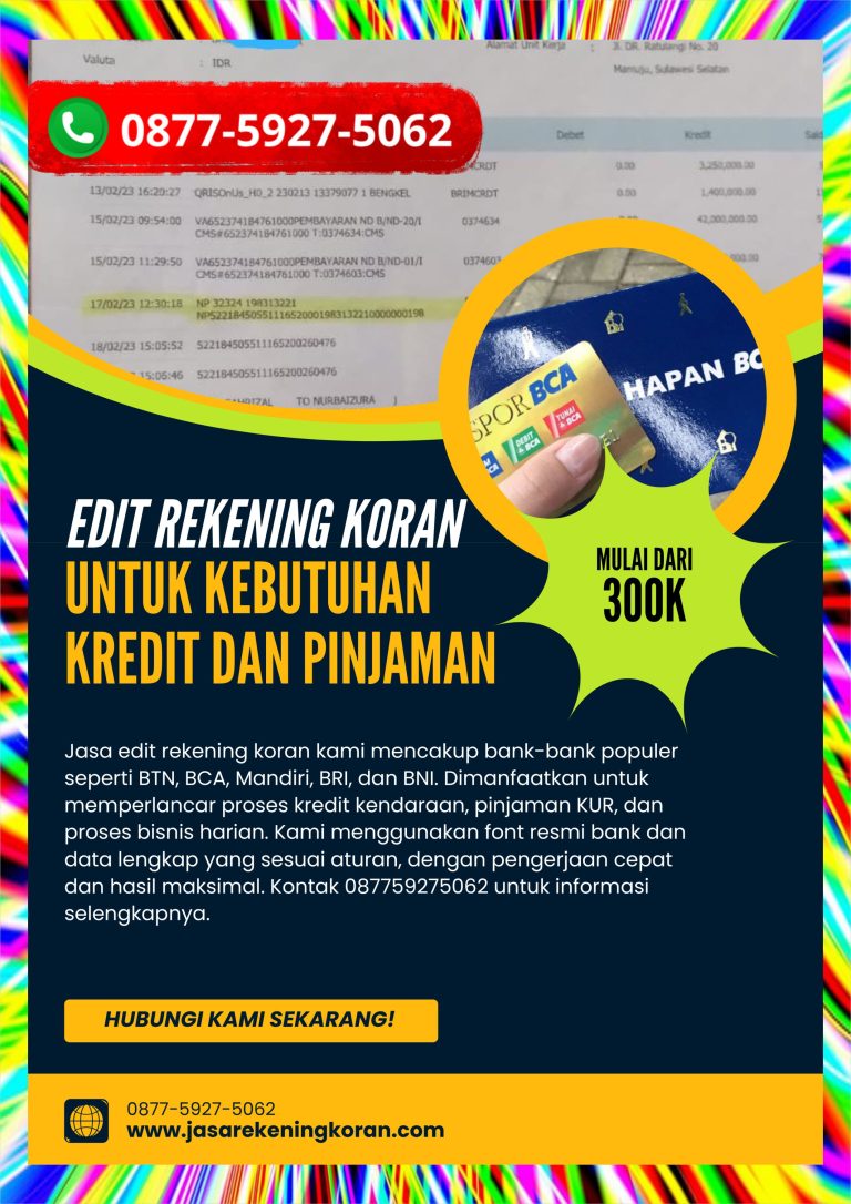Jasa Pembuatan dan Edit Rekening Koran Berkualitas Tinggi Untuk Segala Kebutuhan