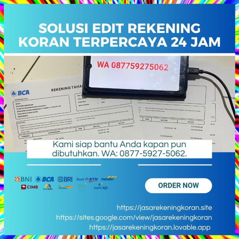 Jasa Pembuatan dan Edit Rekening Koran Untuk Kebutuhan Legal dan Administrasi