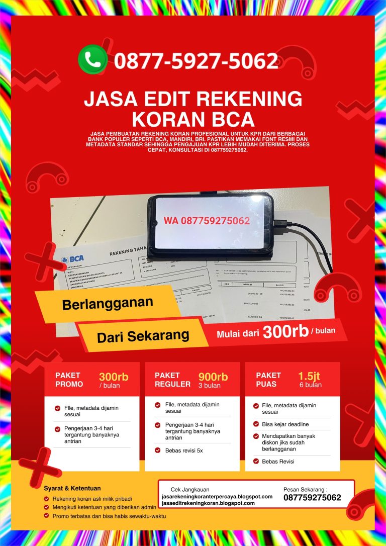 Layanan Edit Rekening Koran Anti Deteksi untuk Pengajuan Pinjaman
