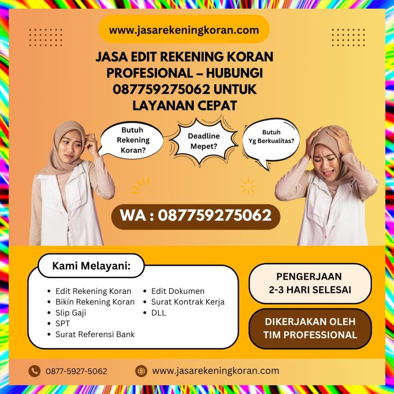 Layanan Pembuatan dan Edit Rekening Koran untuk Usaha Kecil dan Besar