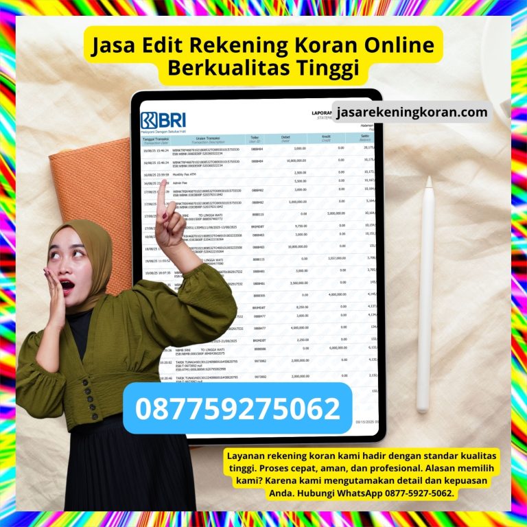 Pembuatan Rekening Koran untuk Pengajuan Kredit Modal Kerja