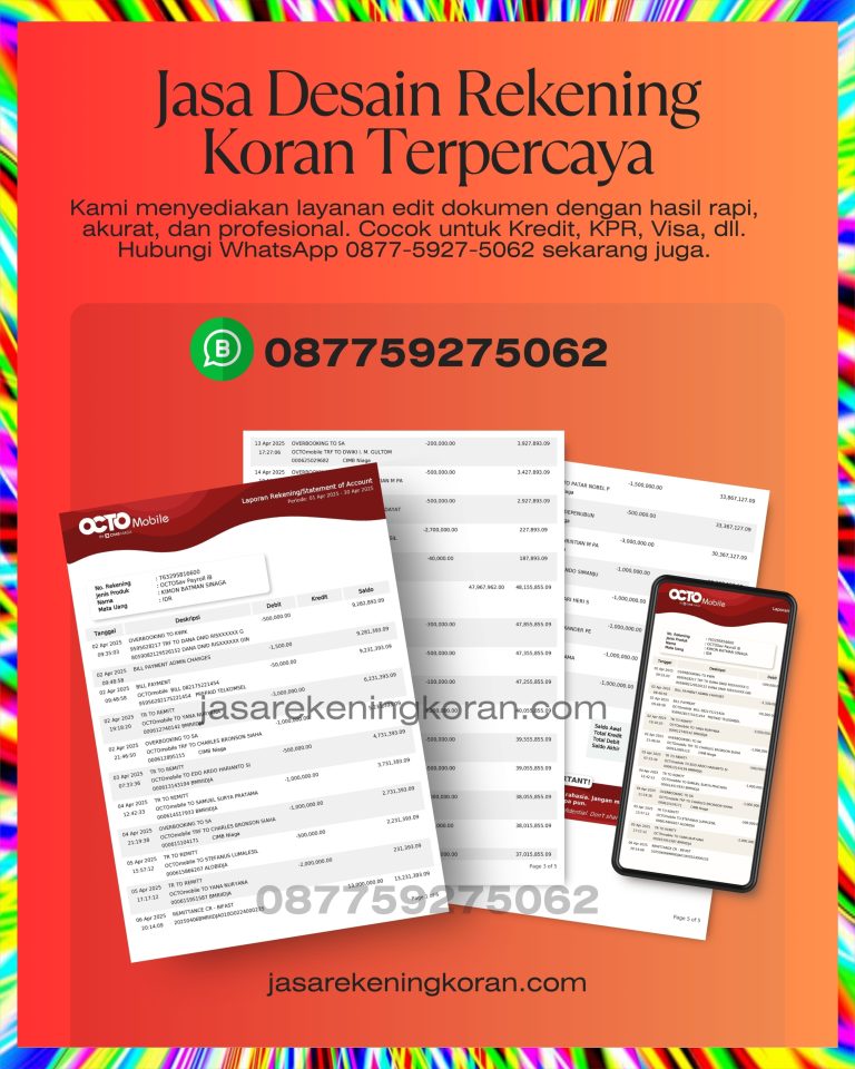 Pembuatan Rekening Koran untuk Pengajuan Visa dengan Standar Internasional